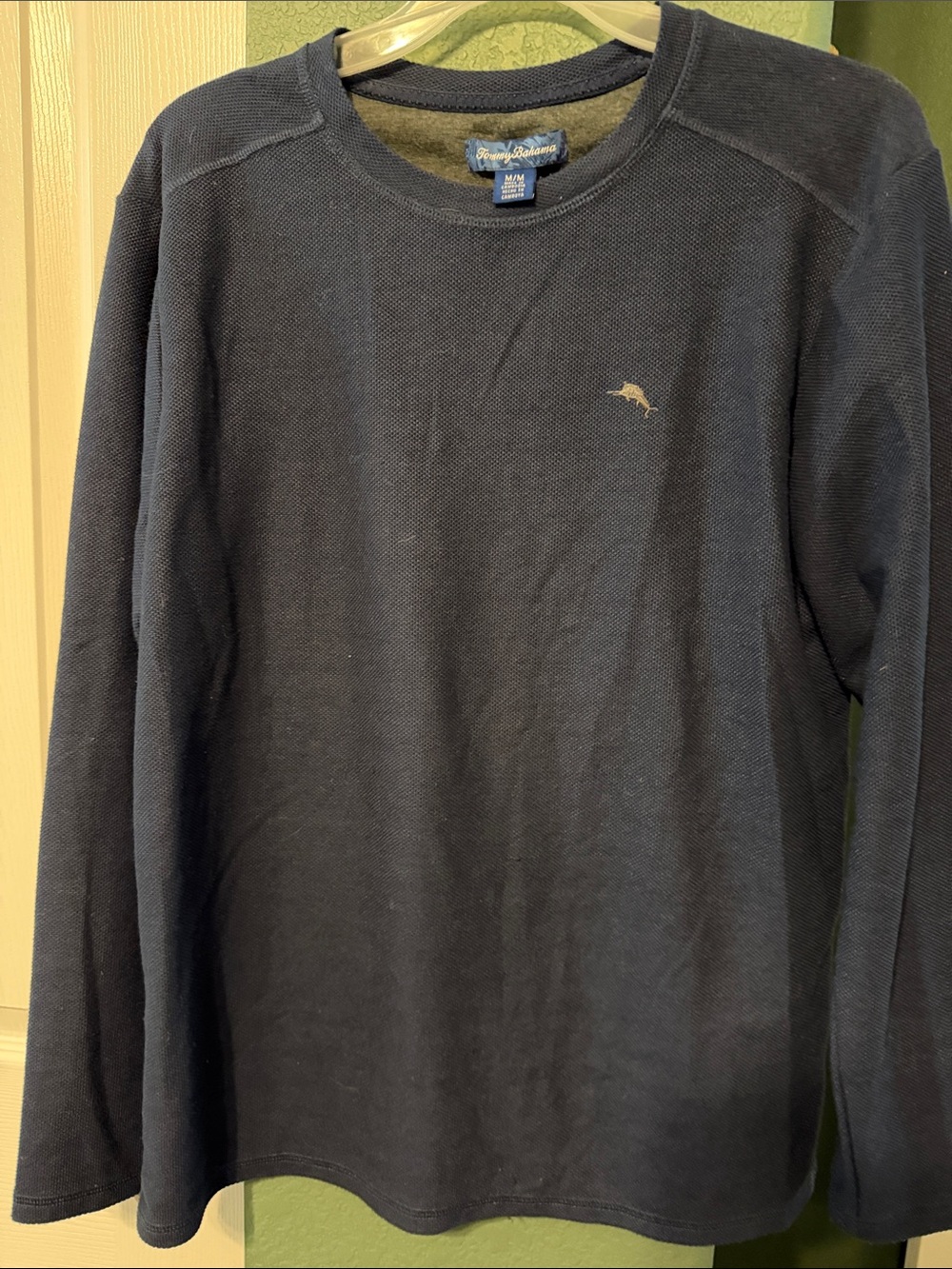 Tommy Bahama Navy Crewneck Sweater with Gold Logo